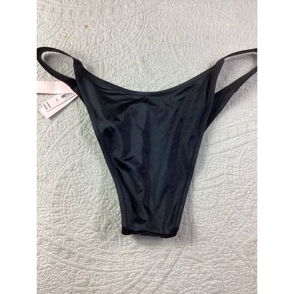 Victorias Secret Black Rhinestone Logo Brazilian Bikini Bottom*L*NWT*Retail $33 - Picture 2 of 8